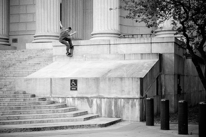 The Courthouse drop ledge. FS Noseblunt. 